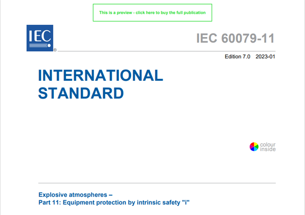 IEC防爆：本安型将于今年更新第七版（IEC 60079-11:2023)